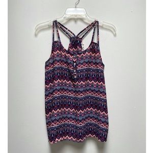 Pink Rose • Aztec Geometric Pattern Tank Top